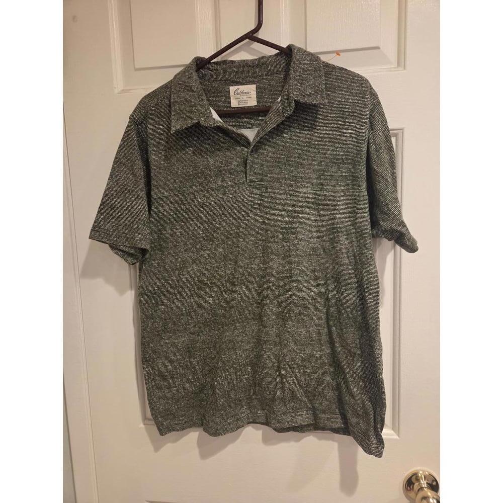 California Shirt Co. Men's Green Cotton Polo Shirt Large